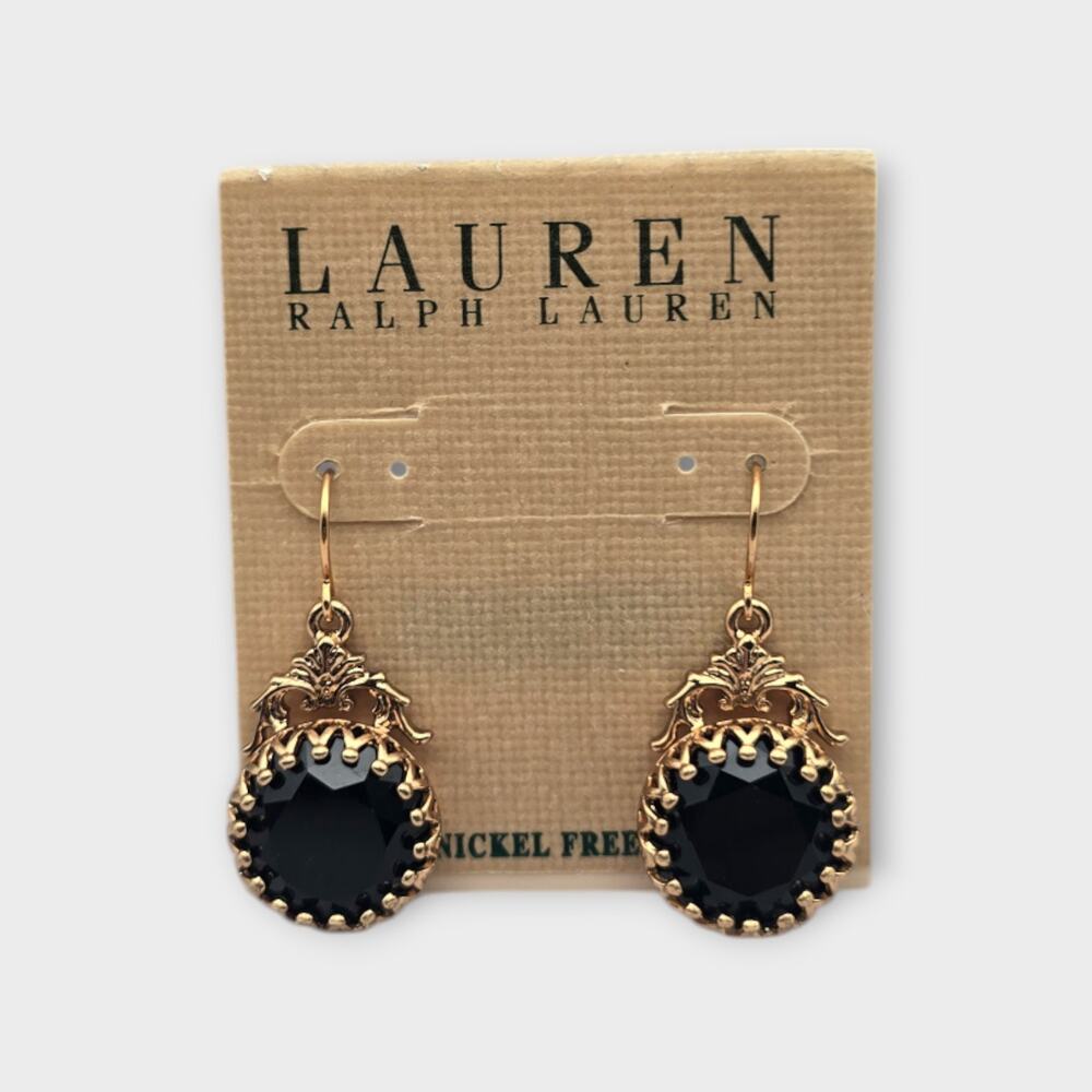 Ralph Lauren Gold and Black Earrings